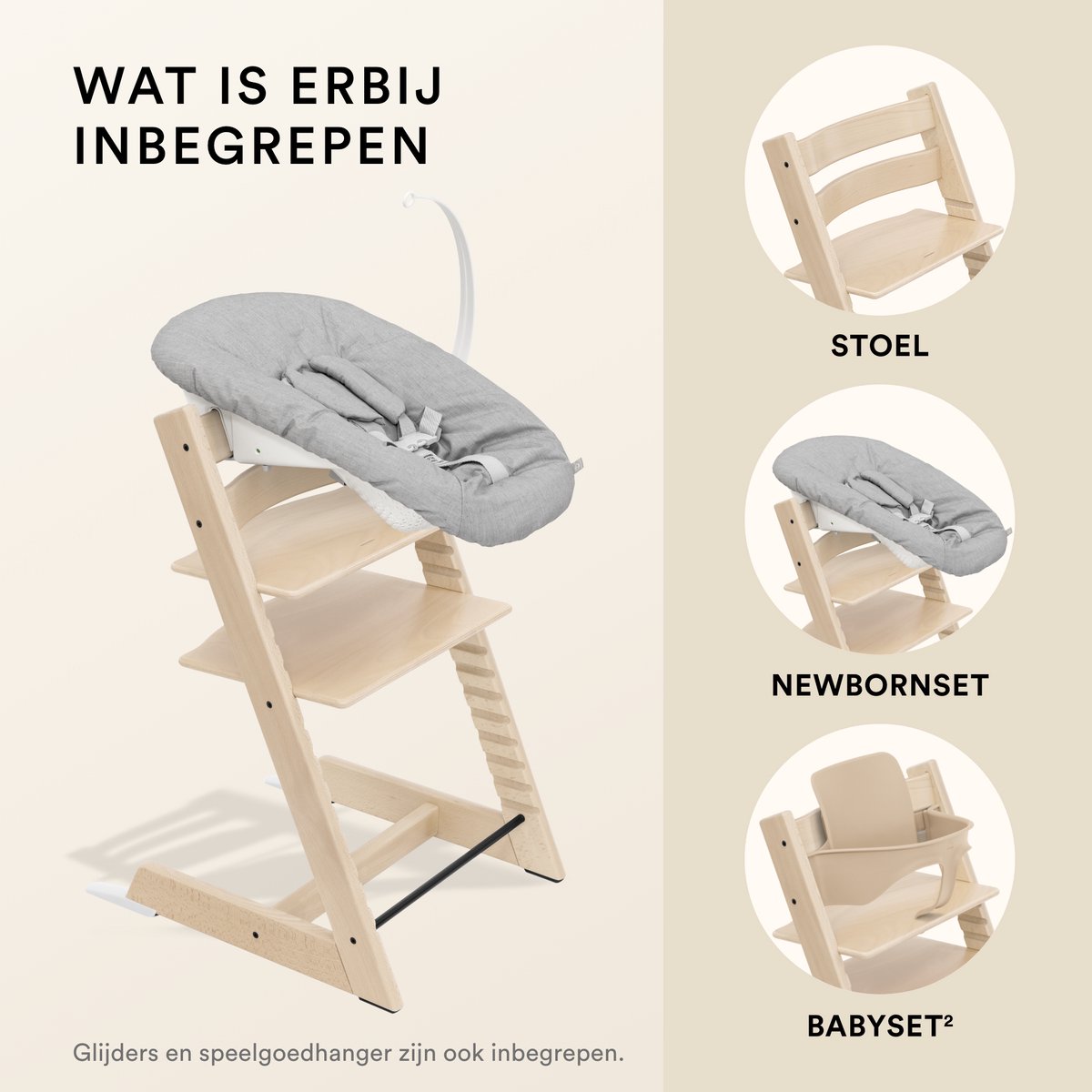 Stokke® Tripp Trapp® Bundle Stoel + Babyset + Newborn Set | Natural / Grey thumbnail 2