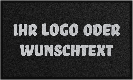 Foto: Zelf vormgeven deurmat persoonlijk cadeau met naam of afbeelding 75x85cm zwart