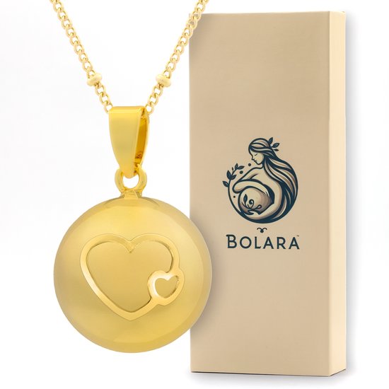 Collier de grossesse Bolara avec Babybel - Doré avec Hartjes - 110 cm + 5 cm réglables - Cadeau de naissance pour future maman