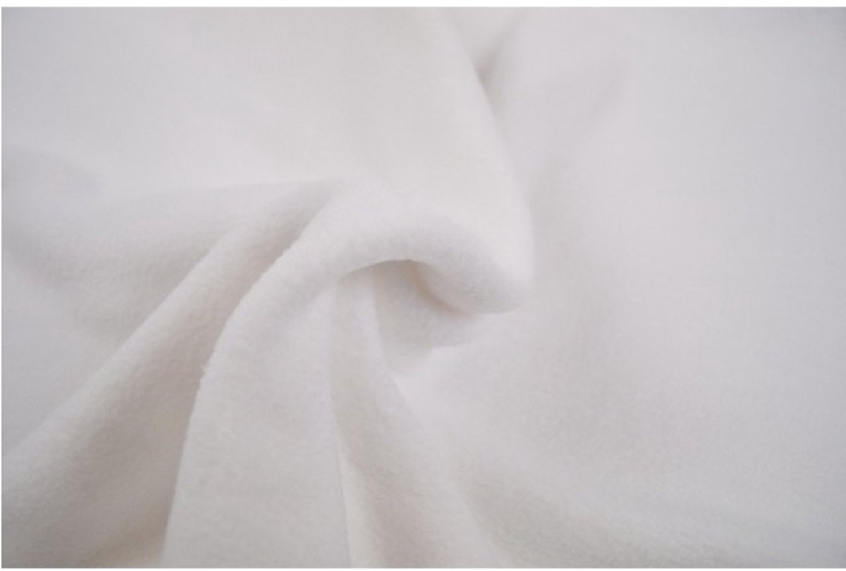10 meter fleece stof - Wit - 100% polyester