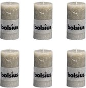 Bolsius Rustiek Stompkaars - 130/68 mm - 6 stuks - Krijt