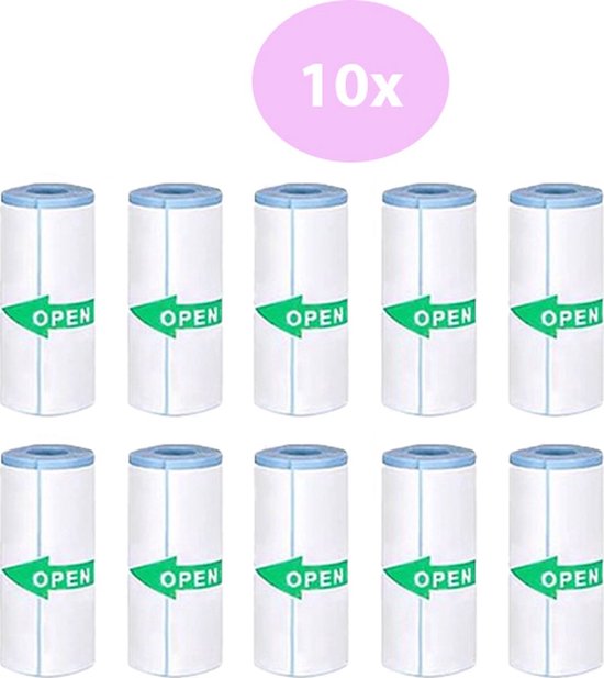 Foto: Renos 10 rollen sticker pocket printer papier voor mini printer thermisch papier mini printer printbaar stickerpapier