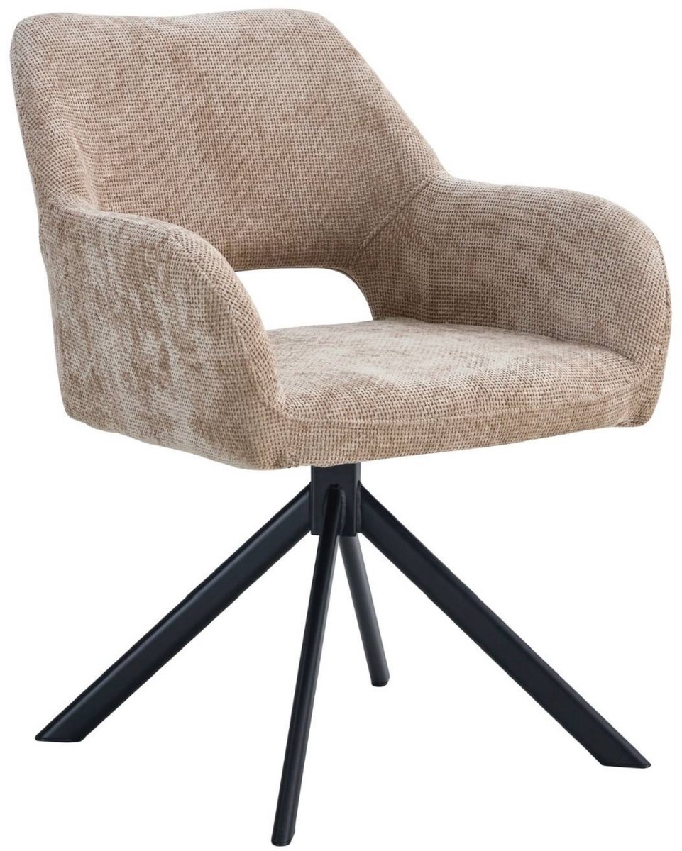 Ams Living® Eetkamerstoel Draaibaar | Luxe afwerking | Stof | Kleur Taupe Zand Bruin | Eettafel Stoelen | Design Stoelen Eettafel