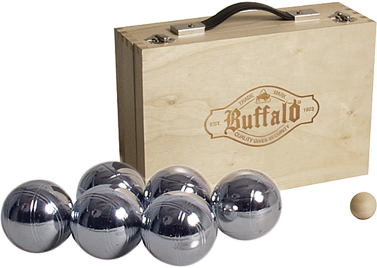 Buffalo Jeu de Boules set metaal (6st.) in houten doos