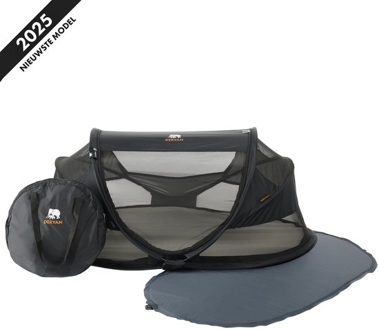 Deryan Baby Luxe Campingbedje – Inclusief zelfopblaasbare matras - Zwart