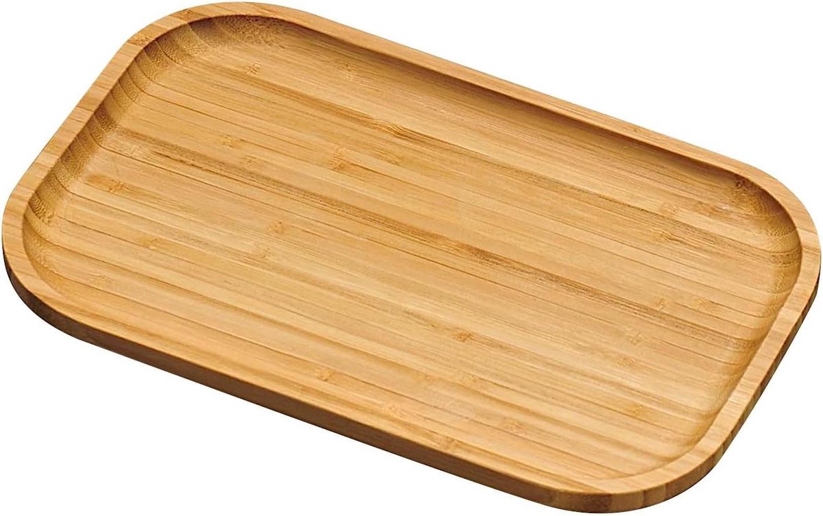 Bamboe dienblad, 30,5 x 20,5 x 2 cm, theeblad, rechthoekig barbecuebord.