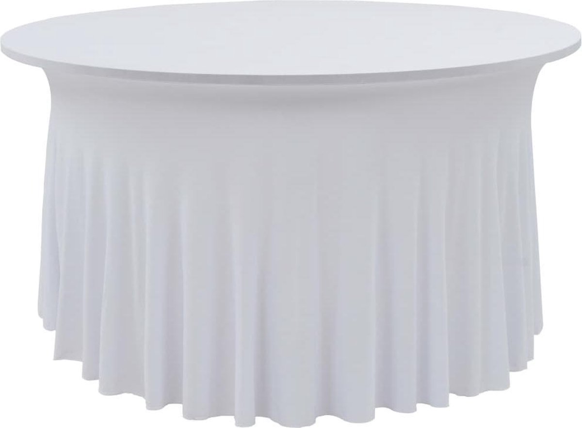 vidaXL 2 - st - Tafelhoezen - stretch - met - rok - 150x74 - cm - wit