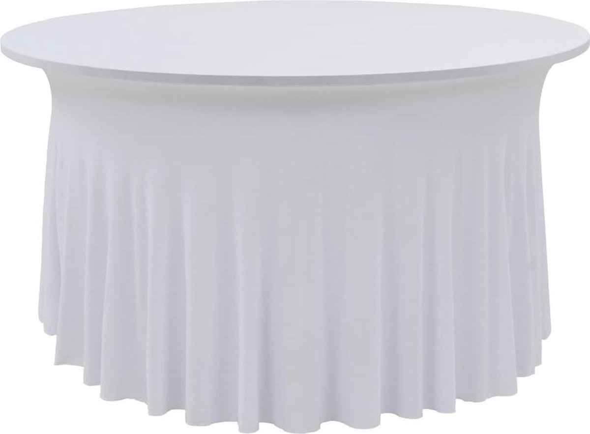 vidaXL 2 - st - Tafelhoezen - stretch - met - rok - 120x74 - cm - wit