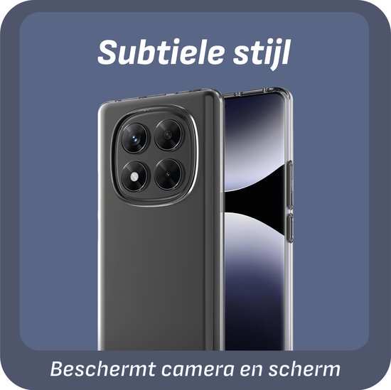 Doorzichtige TPU hoes om de Xiaomi Redmi Note 14 Pro 5G met camera en scherm bescherming.