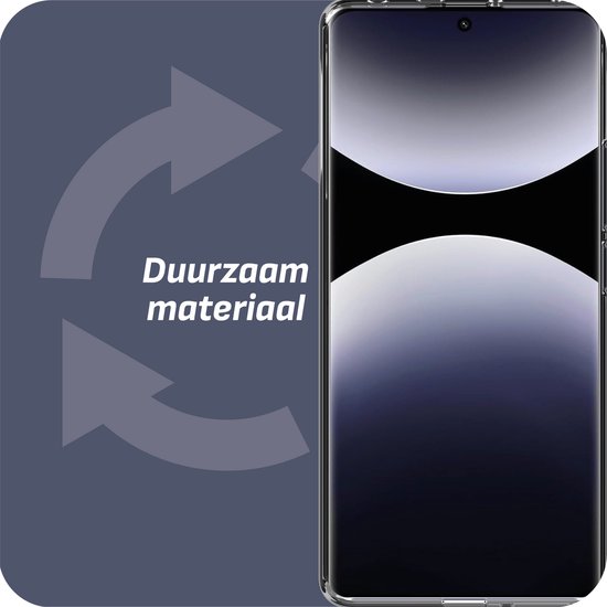 Doorzichtige TPU hoes om de voorkant van de Xiaomi Redmi Note 14 Pro 5G met een gestyleerd scherm.