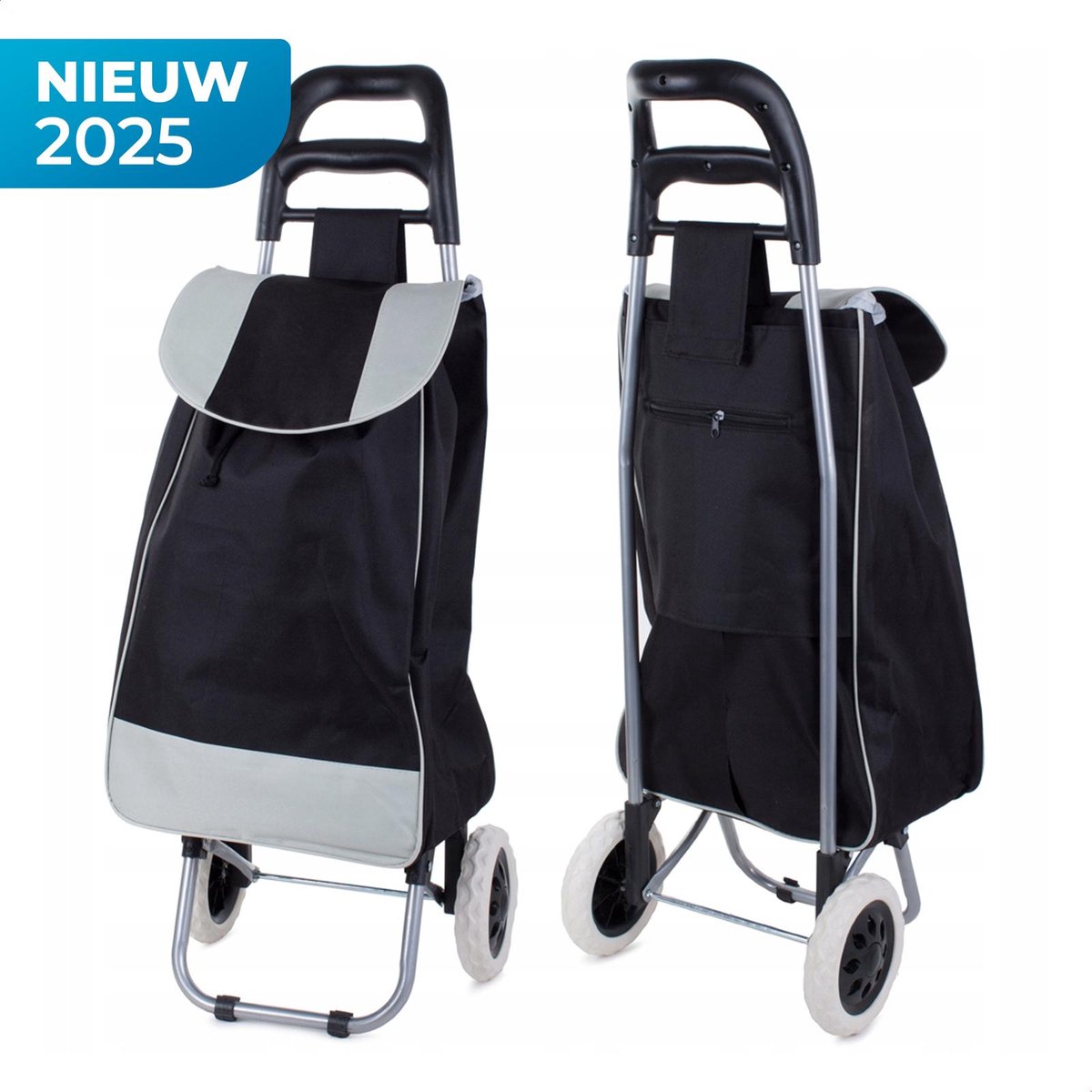 Boodschappentrolley - Boodschappenwagen - Trolley Met Wielen - Opvouwbaar - Afneembare Boodschappentas
