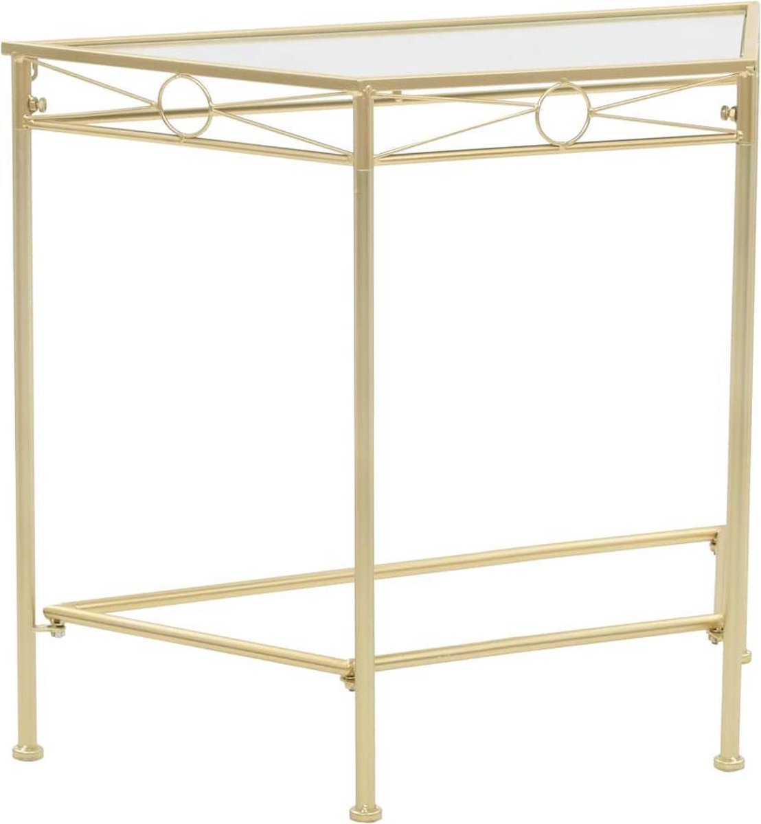 vidaXL Bijzettafel - in - vintage - stijl - 87x34x73 - cm - metaal - goud