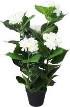 vidaXL Kunst hortensia plant met pot 60 cm wit