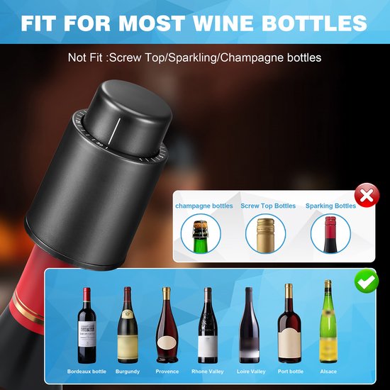 2 Pièces Bouchons, Bouchon à Vin, Bouchon De Vin Réutilisable