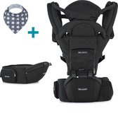 Baby Garden Draagzak Baby 4 in 1 met Heupzitje - Ventilatiesysteem - Zonnekap - EU Gecertificeerd - Incl. Slabbetje - Verstelbaar - Zwart
