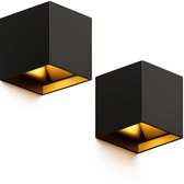 Bol.com Nince Wandlamp Set van 2 - 12W - Geschikt voor Binnen/Buiten - Industrieel Modern - NIET OPLAADBAAR aanbieding