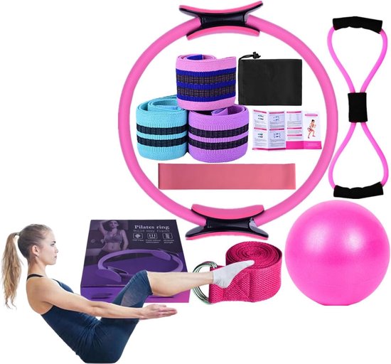 Kit Pilates Maison Complet : Anneau, Ballon, Bandes élastiques Et Accessoires Pour Femme Enceinte, Récupération Ou Entraînement à Domicile