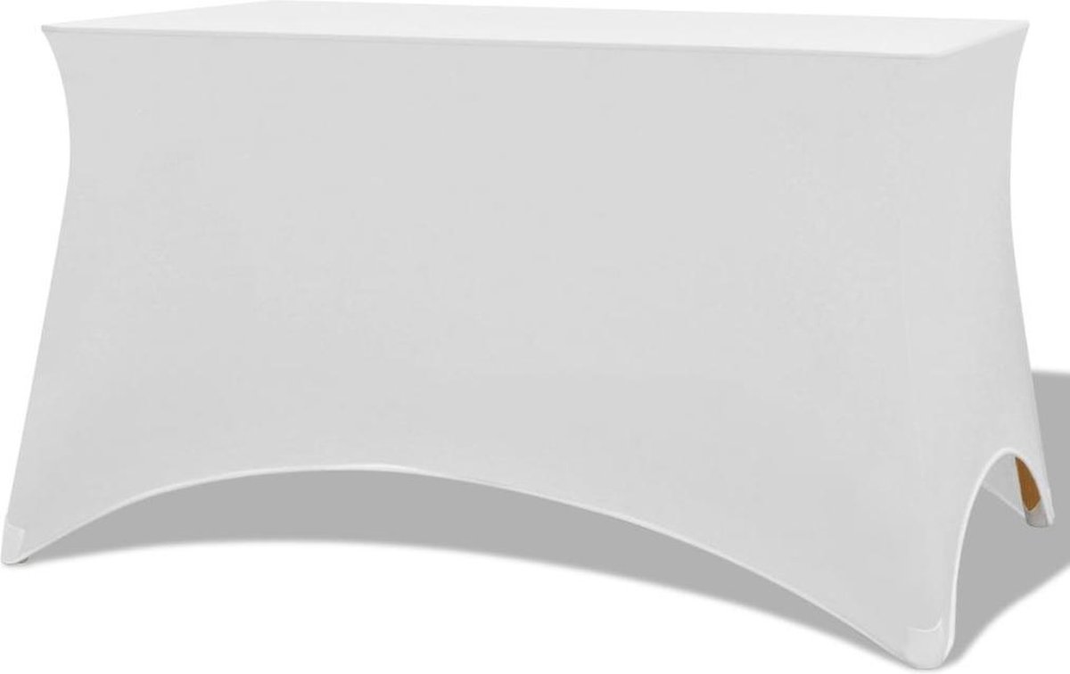 vidaXL Tafelhoes - stretch - wit - 243x76x74 - cm - 2 - st