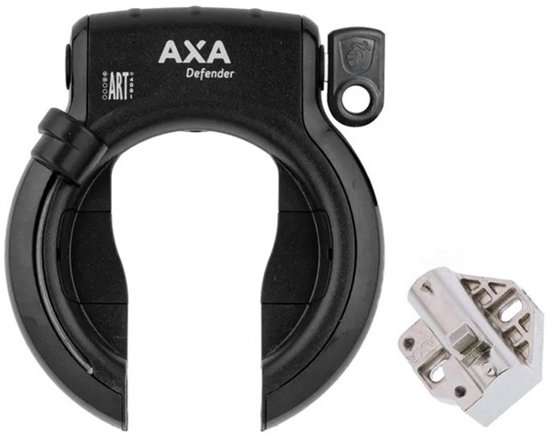 AXA Defender ART2 ringslot met Shimano Steps E6010/6014 en E8010/8016 drager slot - Zwart