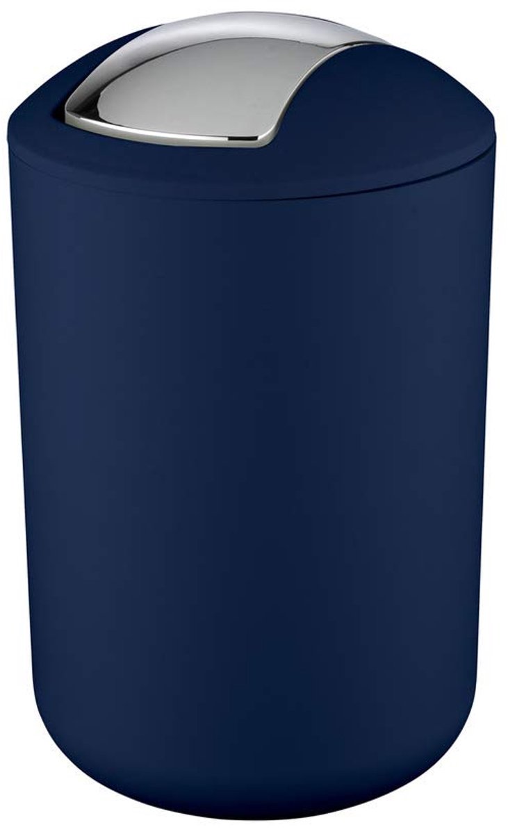 Ibenzoa® Stijlvolle en Onbreekbare Cosmetica-emmer met Schommeldeksel voor Badkamer en Meer, Donkerblauw
