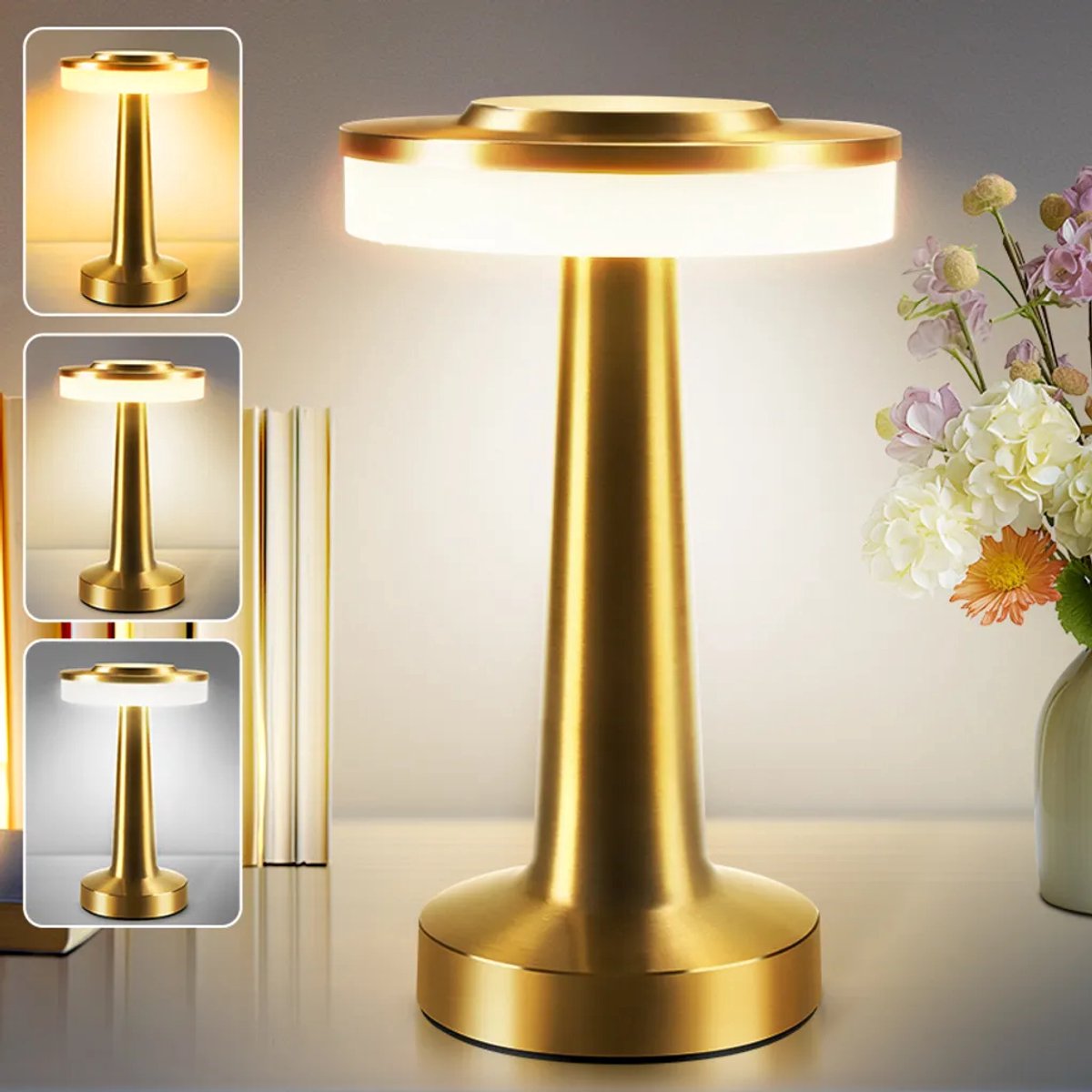 Bureaulamp LED Dimbaar - 3 Kleuren licht - Klemlamp - Leeslamp - Tafellamp - Bedlamp