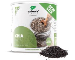 Nature's Finest Chia Zaden Bio 250g - Omega-3 & Omega-9 Bron, Hoog in Eiwitten & Vezels – Superfood voor Gezonde Spijsvertering, Energie, Keto & Vegan Voeding – Zonder Toevoegingen