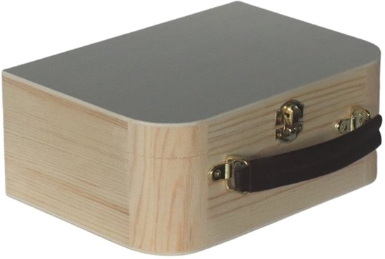 Houten Koffertje met Leren Sluiting - Gegraveerd ‘ik kom logeren en ik neem mee’ - Cadeau voor Speciale Gelegenheden — afbeelding 2