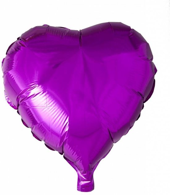 Procos Folieballon Hartvorm 18 Cm Fuchsia