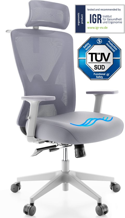Backerz® Motion Mesh Ergonomische Bureaustoel – NEN-EN1335 gecertificeerd tot 150kg – Office Chair