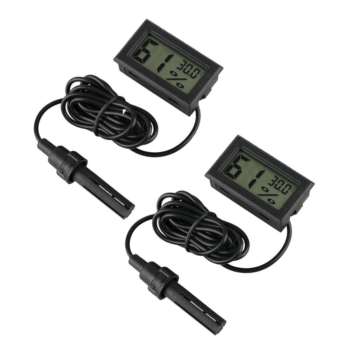 Digitale Thermometer en Hygrometer Set van 2 voor Huishoudens, Kantoorgebruik, Incubators en Aquaria
