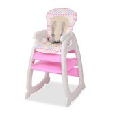 vidaXL - Kinderstoel - met - blad - 3-in-1 - verstelbaar - roze