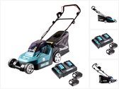 Makita grasmaaier - DLM382CM2 - 2x18 V - 38 cm - incl. 4,0 Ah accu (2 st) en duolader