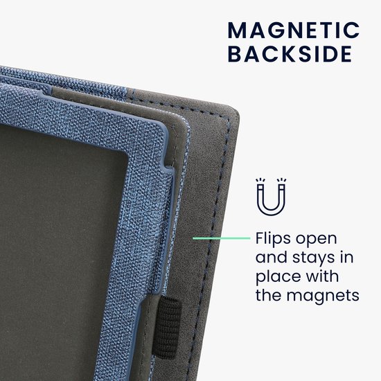 kwmobile hoes voor e-reader geschikt voor Kobo Aura Edition 1 - Cover met standaard in donkerblauw / donkergrijs - Kunstleer van Merkloos — afbeelding 3