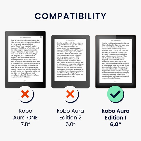 kwmobile hoes voor e-reader geschikt voor Kobo Aura Edition 1 - Cover met standaard in donkerblauw / donkergrijs - Kunstleer van Merkloos — afbeelding 4