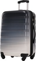 Bol.com Harde koffer L（24“） Handbagagekoffer 4 wielen ABS-materiaal met cijferslot 41.5x27.5x59 cm kleurverloop zwart-grijs aanbieding