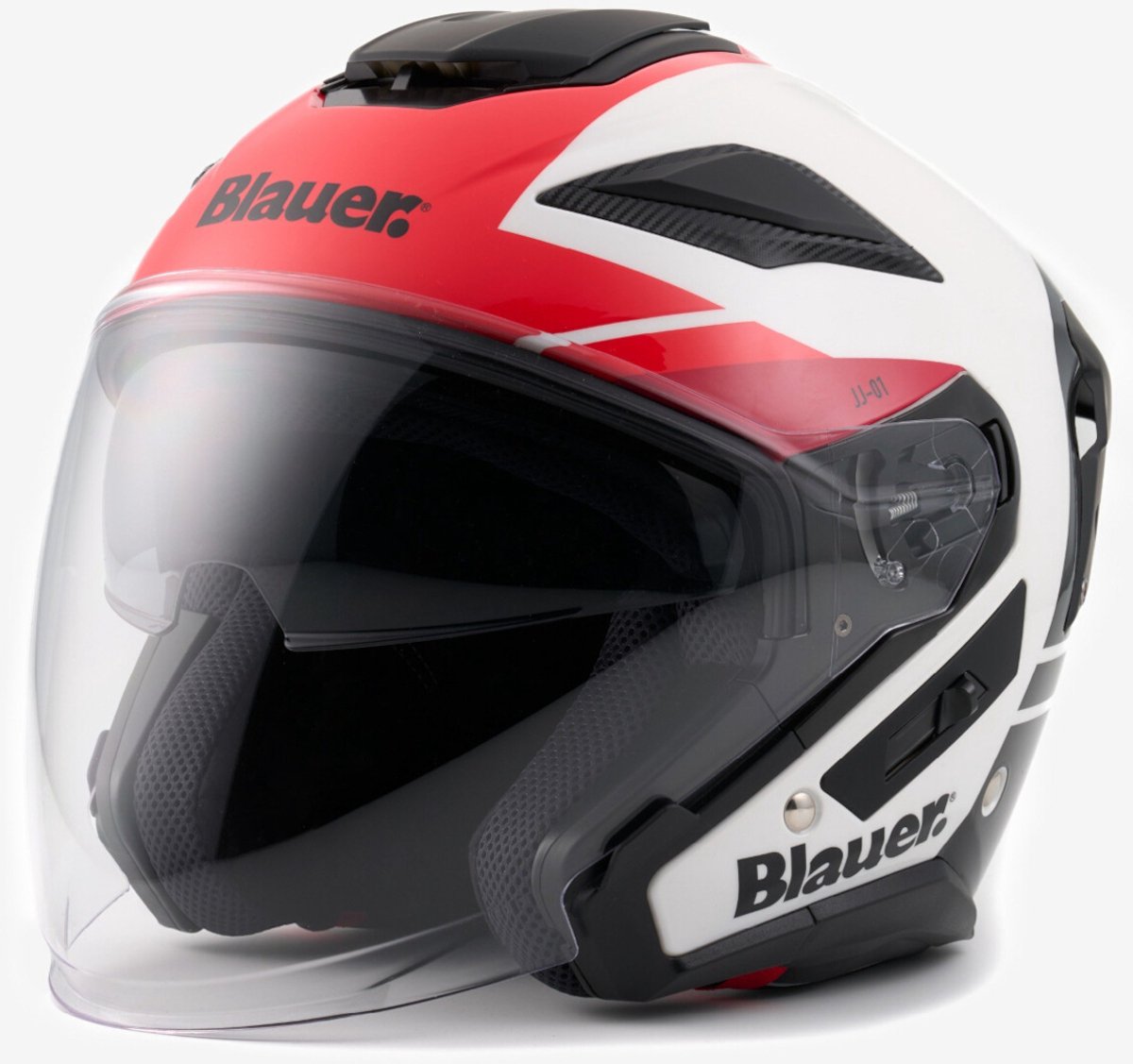 Blauer JJ-01 Wit Rood Jethelm - Maat S - Helm
