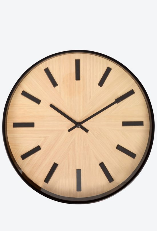 Wandklok zonder tikkende geluiden, moderne LOFT Piccolo Square 30cm woonkamer badkamer (zwart eiken