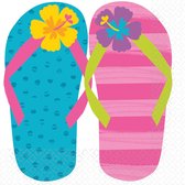 Hawaii Servetten Slippers Versiering 33cm 16st