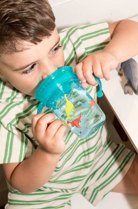 Nûby - Drinkbeker - 360° Wonder cup met handvatten in Tritan™ - Aqua - 240ml - 6m+ van Nûby — afbeelding 4