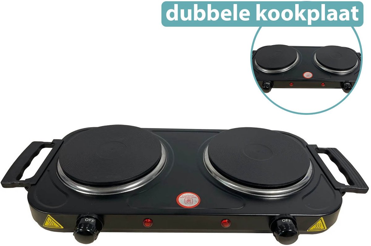 Deski dubbele kookplaat - 2x 1000 watt