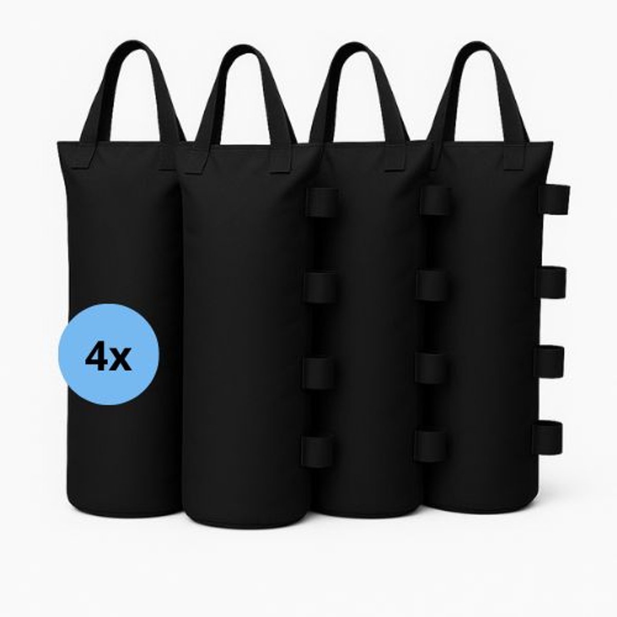 Ballastzakken 4 stuks - 20 x 45 - Diameter ø13cm - Draaggewicht 8 kg - Zandzakken voor verzwaren - Gewichtzakken - Verzwaringszakken - Ongevuld