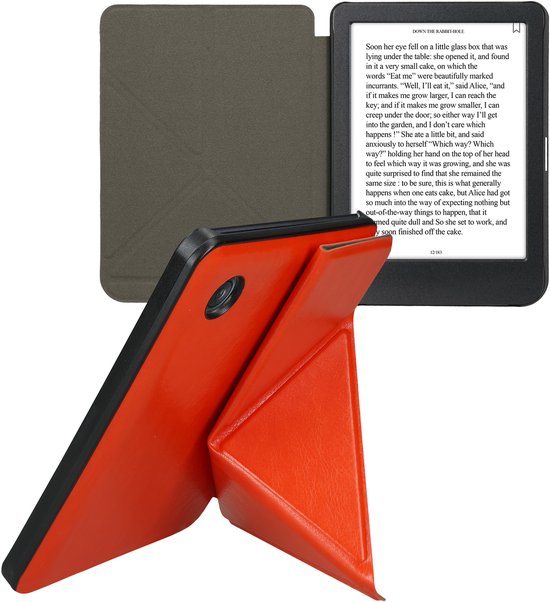 kwmobile e-reader hoesje geschikt voor Kobo Clara BW / Colour hoes - Ereader flip case met standaard - E reader cover van kunstleer - In oranje van Merkloos — afbeelding 5