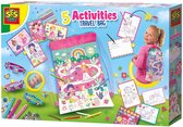 SES Creative 02401 Activiteiten Tas - Armbandjes maken - Kleuren - Stickeren - Knutselen Op reis - Versier je eigen tas