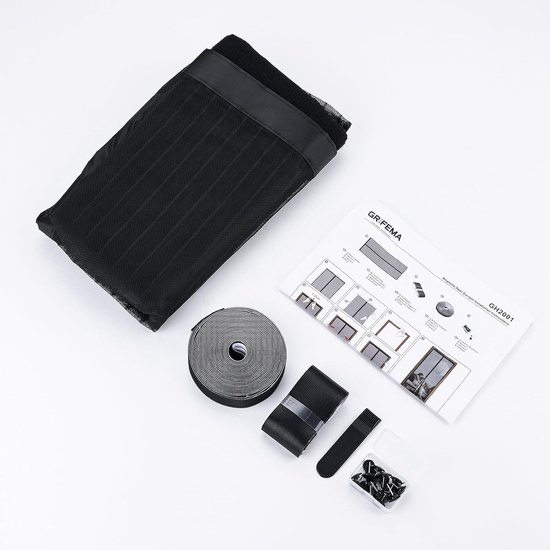 Flycn Magnetisch Vliegengordijn Hordeuren, 345x220 cm Magnetisch Dubbele Deurhor, Heavy-duty Insectenwerend hor, met Sterke Magneten en Full-Frame Klittenband Niet in te Korten ‎Zwart