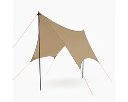 CUHOC Tarp Shelter 300x300x220 cm – Waterdicht & Lichtgewicht Schaduwdoek – Complete Set met Stokken & Scheerlijnen – Voor Camping, Tuin & Strand