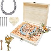 Porte-bonheur En Fer à Cheval - Cadeau Pour Mariage, Emménagement, Anniversaire - Boîte En Bois Incluse - Décoration Porte-bonheur Métal Et Bois