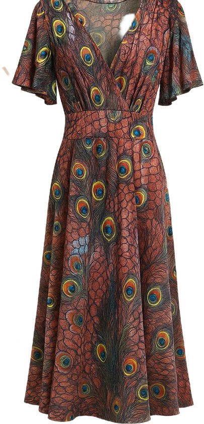 Pauwenprint Maxi Dress – Jimi Fei Paris | One Size Statementjurk