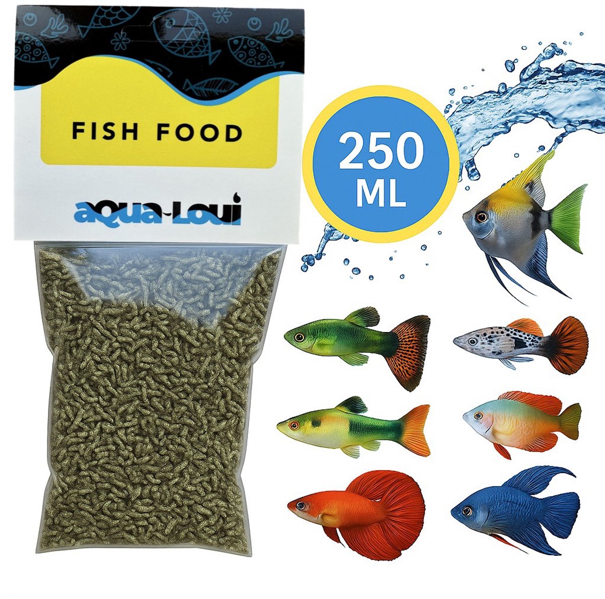Aqua-Loui® - Gedroogd Visvoer - Tropisch Vissenvoer – Rode Muggenlarven (Bloedwormen) - Drijvend Visvoer & Langzaam Zinkend Visvoer - Aquarium - Geschikt Voor Alle Maten Vissen - 250ml