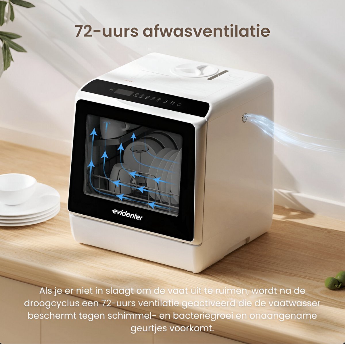 Evidenter ITDW25 - Mini vaatwasser - Vrijstaande vaatwasser - 4 Couverts - 7 Wasprogramma's - Incl. Bestekmandje — afbeelding 5