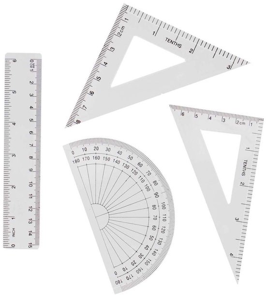 Starpak - Geometrieset voor School - 4 onderdelen - Transparant - Kunststof — afbeelding 5